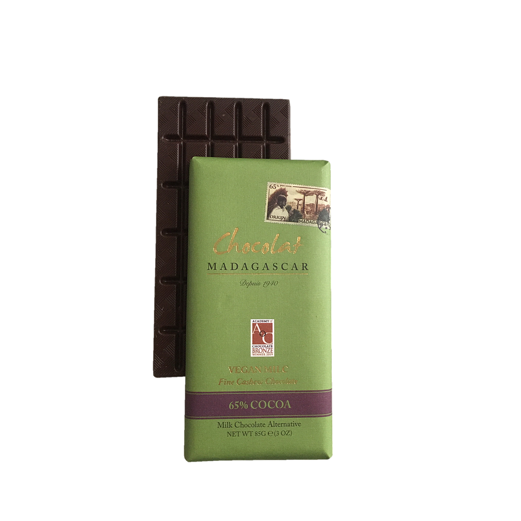 [TCM12] Tablette de chocolat au lait végétal de noix de cajou 65% cacao - Médaillée de bronze Academy of Chocolate - PROMO DLUO COURTE