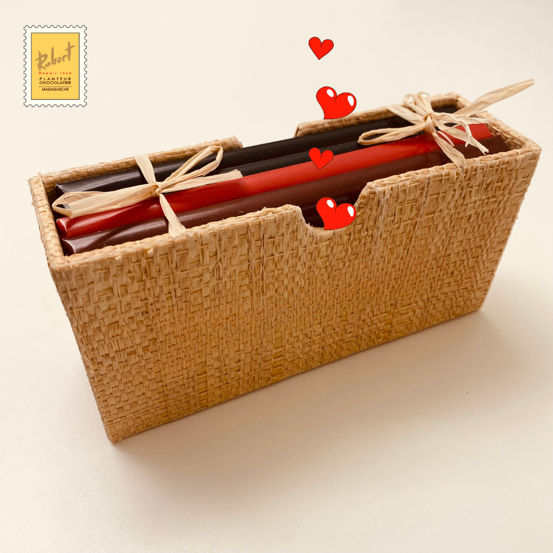 [RAF4TAB] Coffret Raphia - Assortiment 4 Tablettes Chocolat Robert